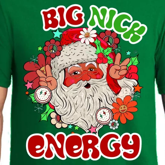 Big Nick Energy Hippie Santa Claus Christmas Peace Pajama Set