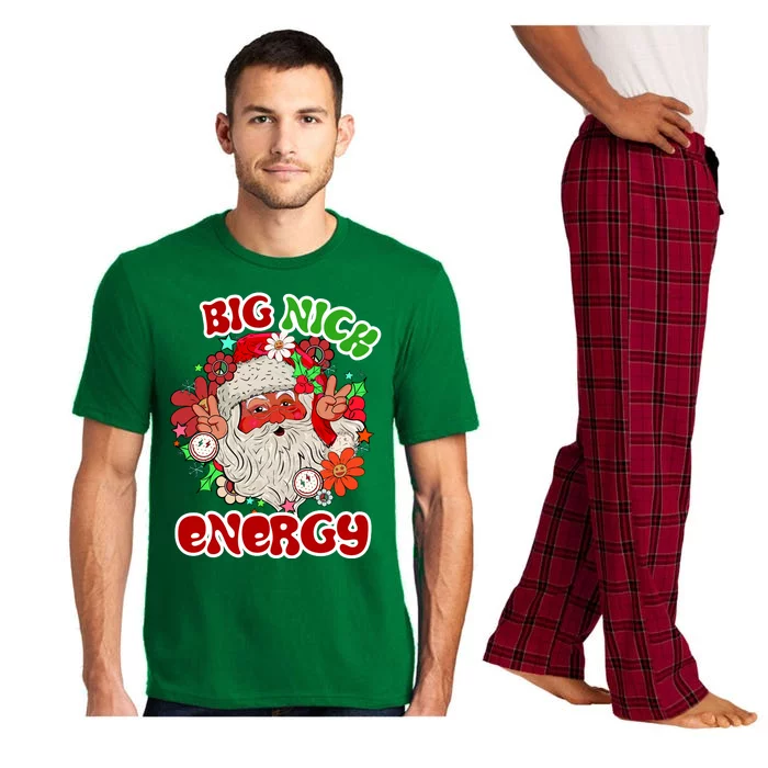 Big Nick Energy Hippie Santa Claus Christmas Peace Pajama Set