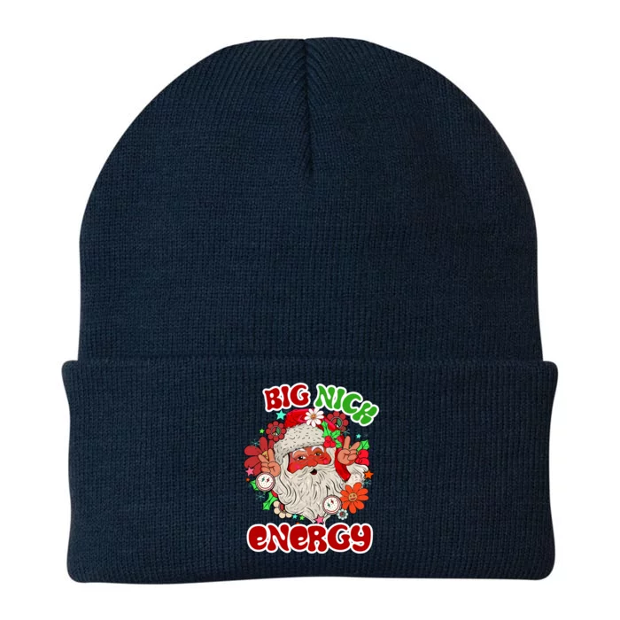 Big Nick Energy Hippie Santa Claus Christmas Peace Knit Cap Winter Beanie