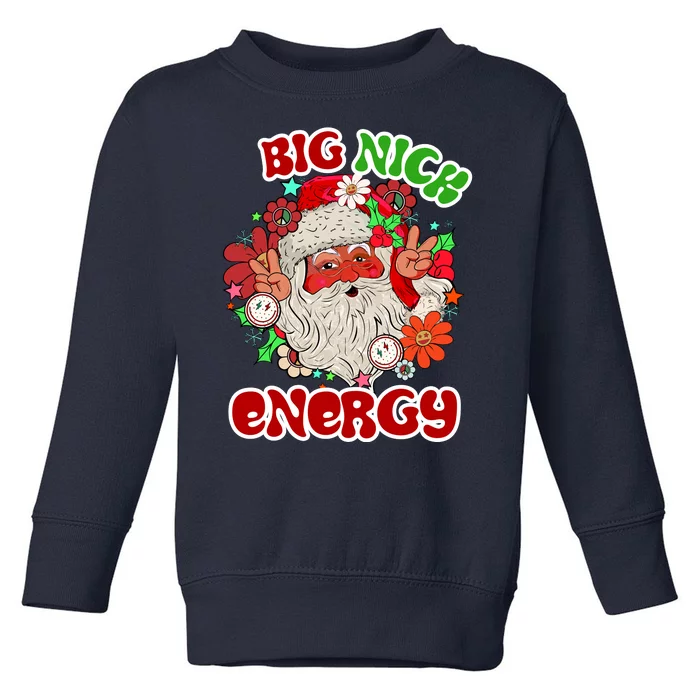 Big Nick Energy Hippie Santa Claus Christmas Peace Toddler Sweatshirt