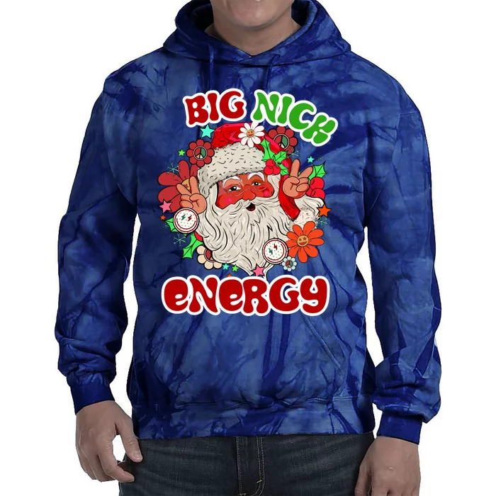 Big Nick Energy Hippie Santa Claus Christmas Peace Tie Dye Hoodie