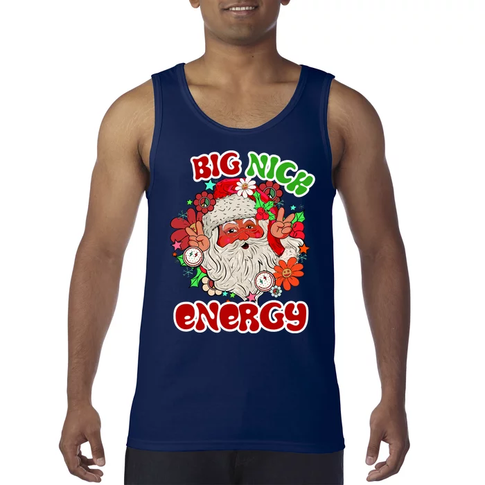 Big Nick Energy Hippie Santa Claus Christmas Peace Tank Top