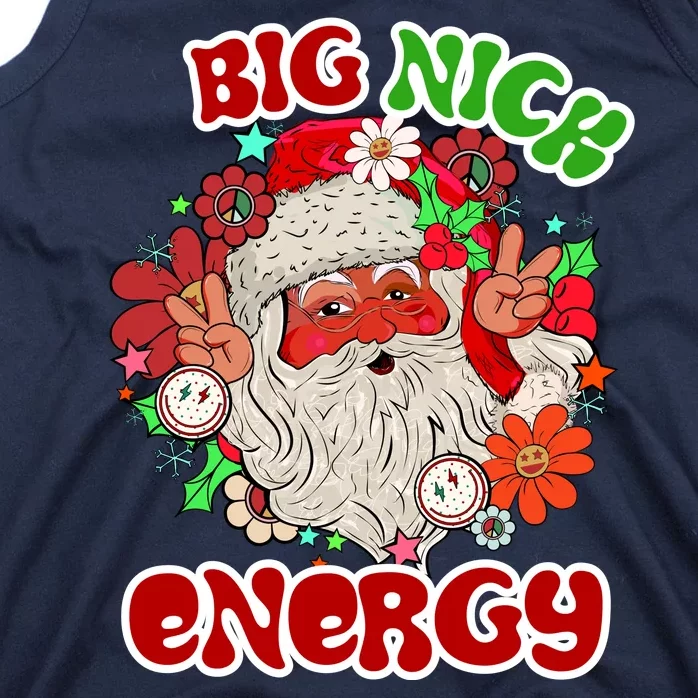 Big Nick Energy Hippie Santa Claus Christmas Peace Tank Top