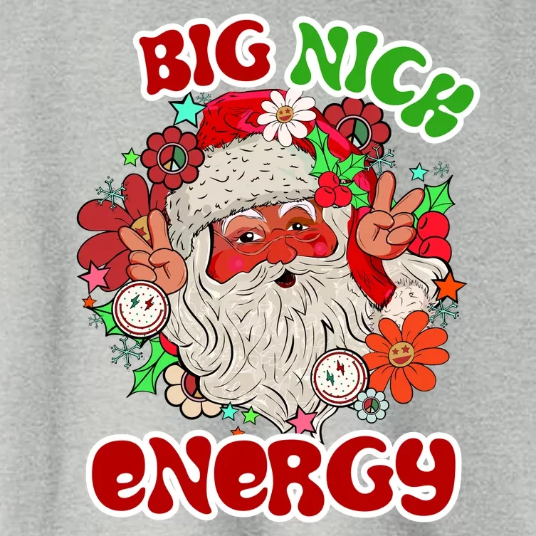 Big Nick Energy Hippie Santa Claus Christmas Peace Women's Crop Top Tee