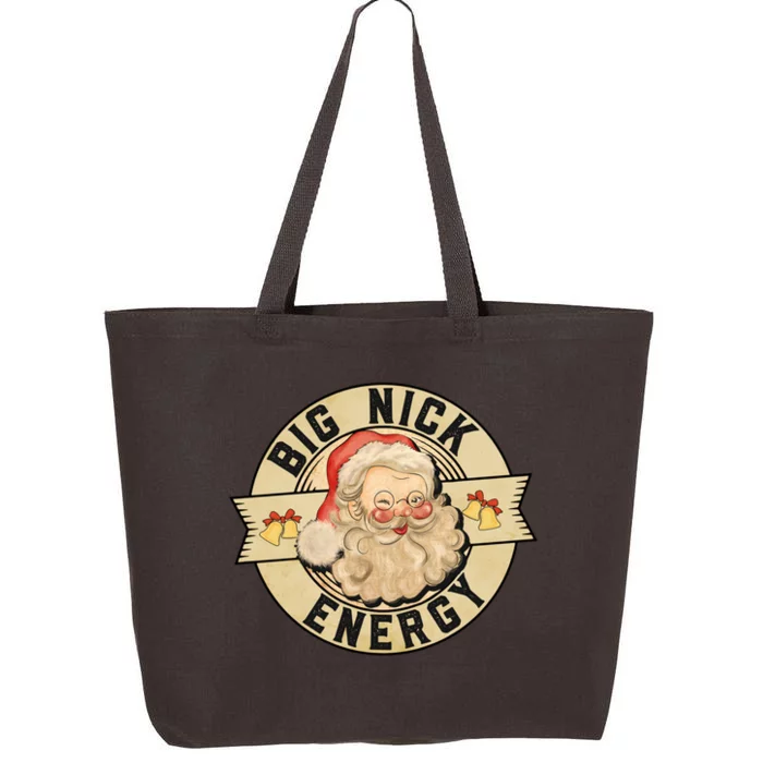 Big Nick Energy Funny Vintage Santa Claus Wink Christmas Gift 25L Jumbo Tote