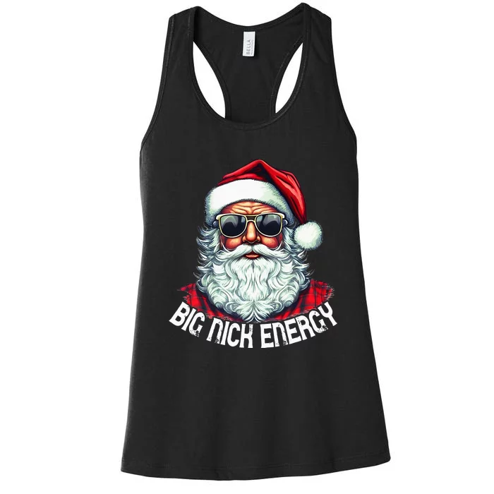 Big Nick Energy Funny Santa Christmas holiday Women's Racerback Tank