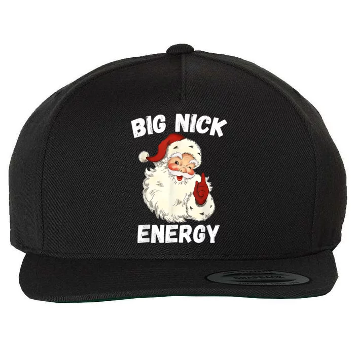 Big Nick Energy Santa Groovy Retro Vintage Wool Snapback Cap