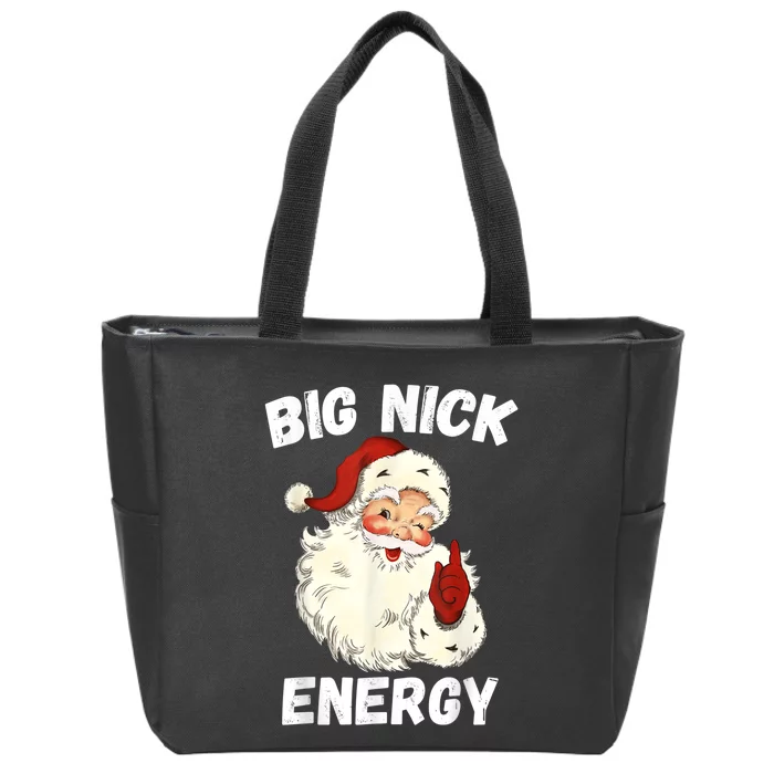 Big Nick Energy Santa Groovy Retro Vintage Zip Tote Bag