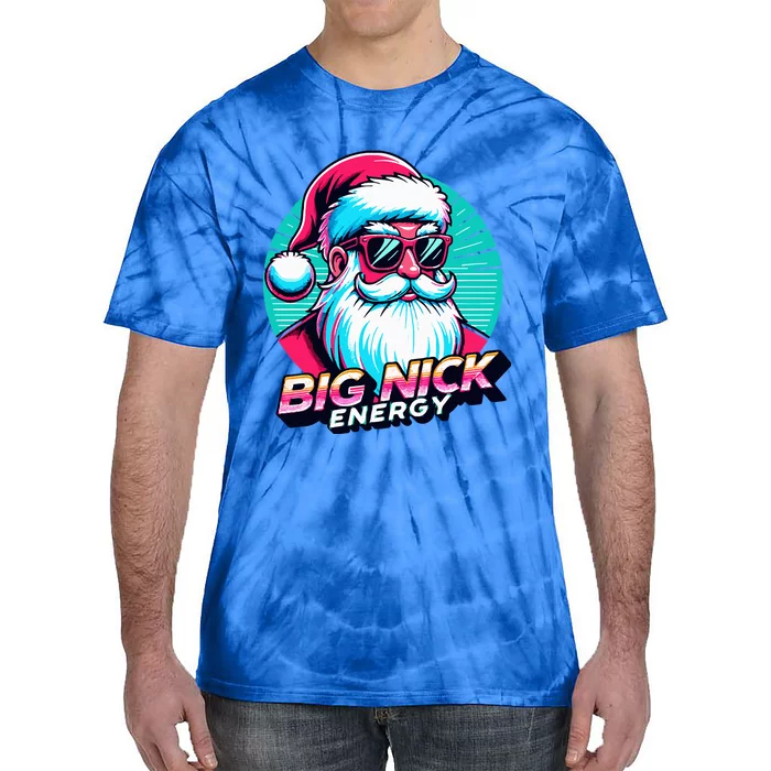 Big Nick Energy Christmas Ugly Xmas Sweater Vintage Santa Tie-Dye T-Shirt