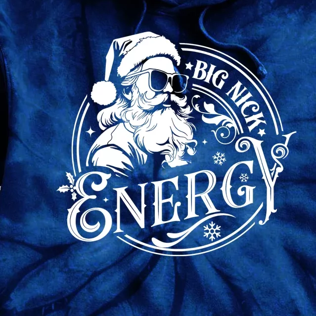 Big Nick Energy Retro Christmas Santa Claus Tie Dye Hoodie