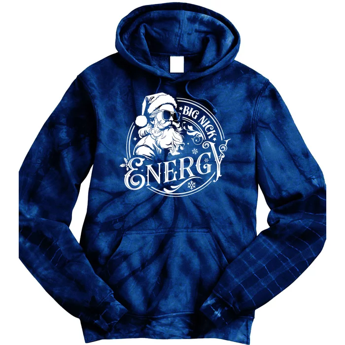 Big Nick Energy Retro Christmas Santa Claus Tie Dye Hoodie