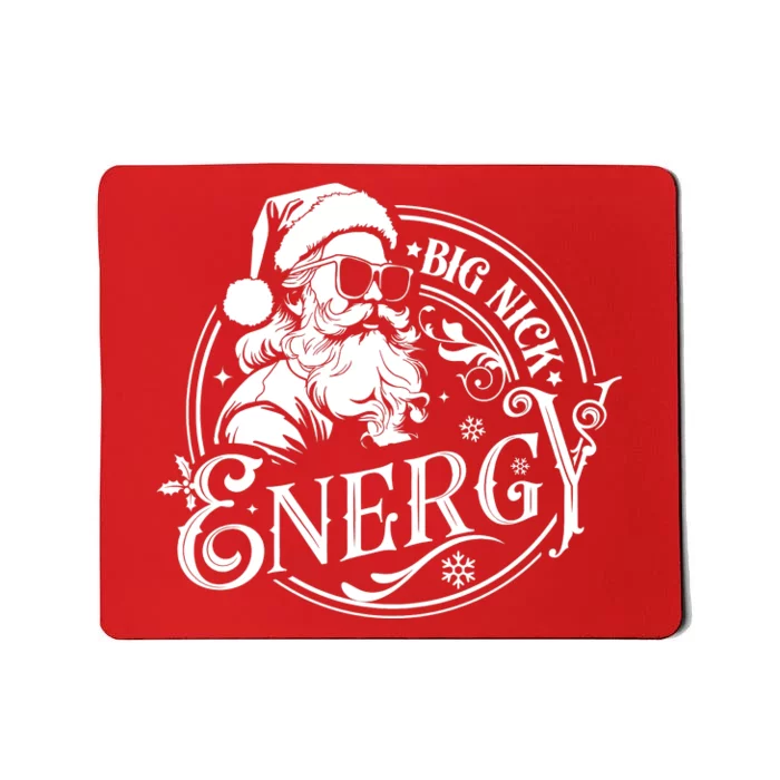 Big Nick Energy Retro Christmas Santa Claus Mousepad