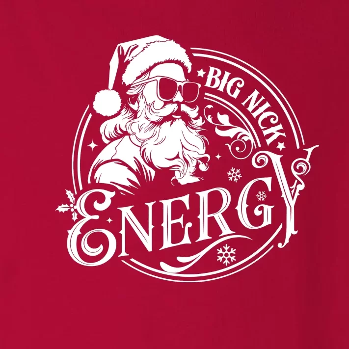 Big Nick Energy Retro Christmas Santa Claus Toddler Long Sleeve Shirt