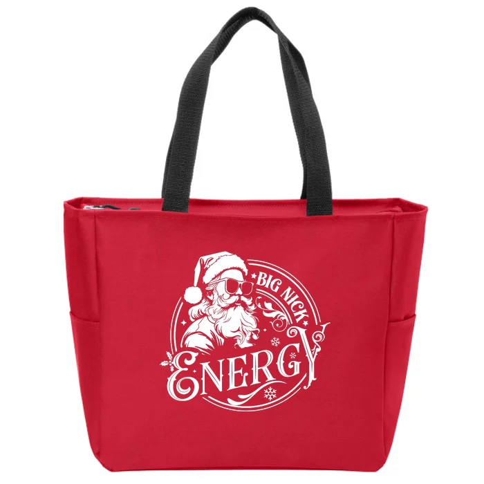 Big Nick Energy Retro Christmas Santa Claus Zip Tote Bag