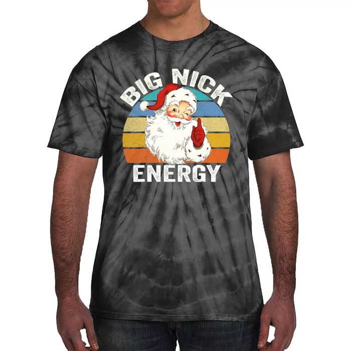 Big Nick Energy Santa Christmas Retro Vintage Tie-Dye T-Shirt