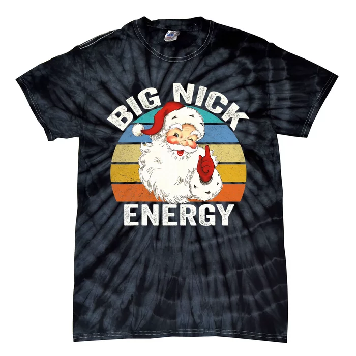 Big Nick Energy Santa Christmas Retro Vintage Tie-Dye T-Shirt