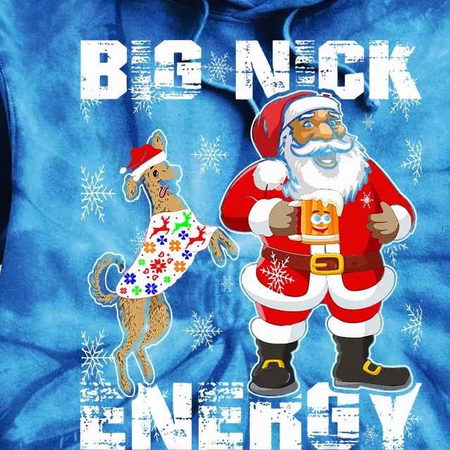 Big Nick Energy Funny Santa Christmas Tie Dye Hoodie