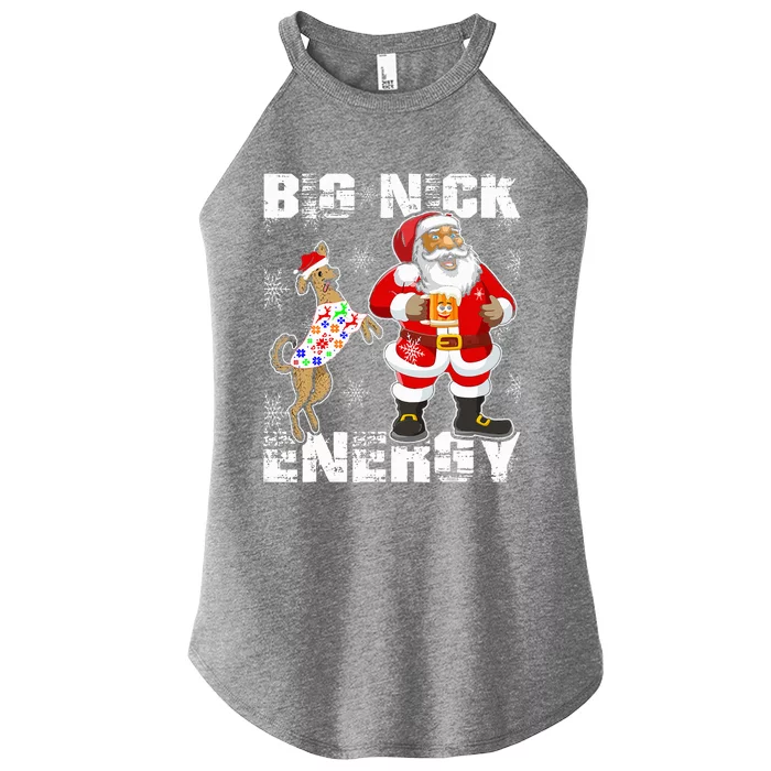 Big Nick Energy Funny Santa Christmas Women’s Perfect Tri Rocker Tank