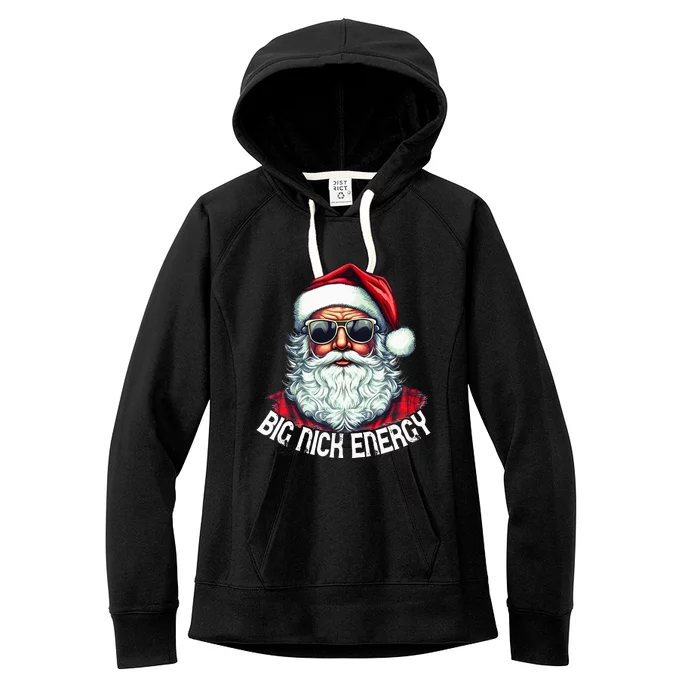 Big Nick Energy Funny Santa Christmas Women's Fleece Hoodie