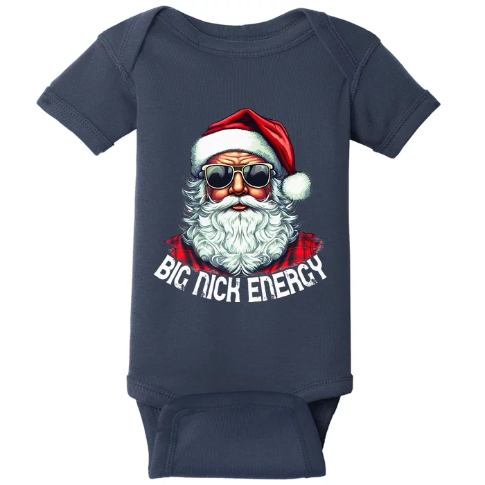 Big Nick Energy Funny Santa Christmas Baby Bodysuit