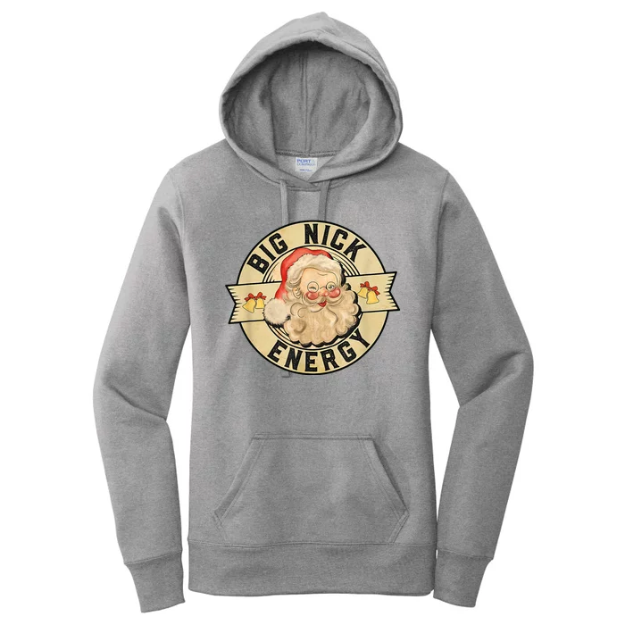 Big Nick Energy Vintage Christmas Santa Women's Pullover Hoodie