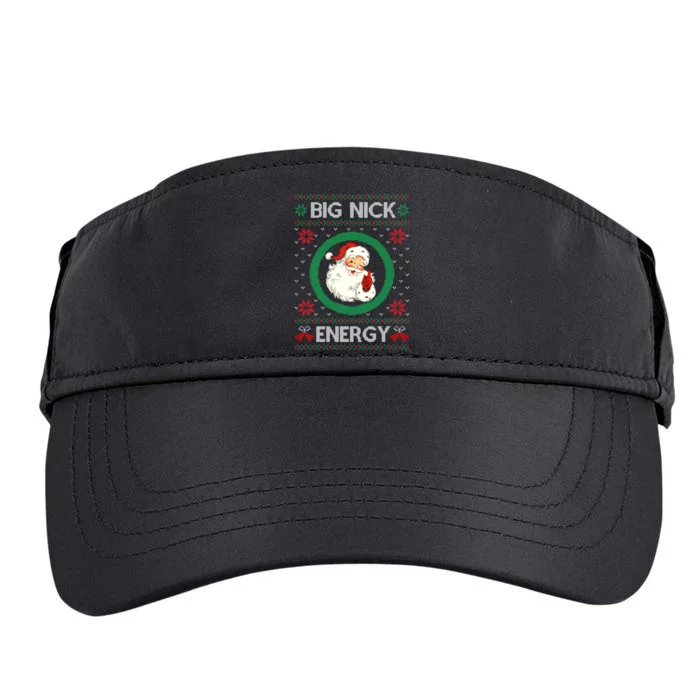 Big Nick Energy Funny Santa Claus Pink Ugly Christmas Sweater Adult Drive Performance Visor