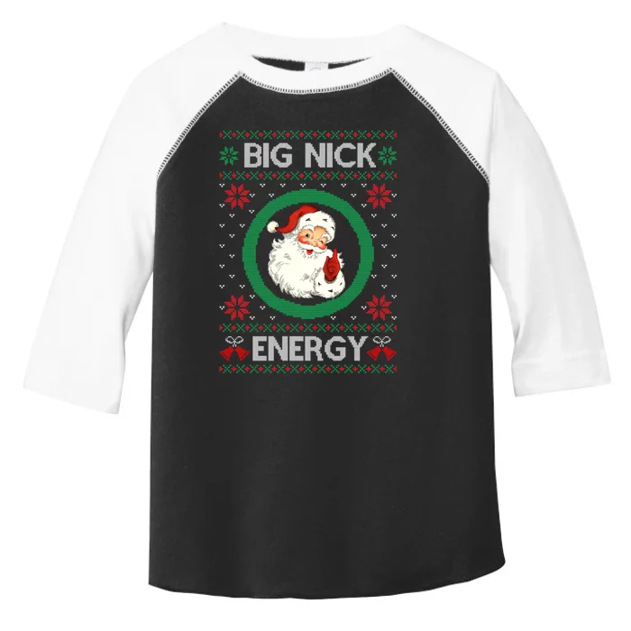 Big Nick Energy Funny Santa Claus Pink Ugly Christmas Sweater Toddler Fine Jersey T-Shirt