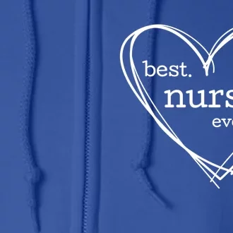 Best Nurse Ever (National Nurses Day White Hearts) Meaningful Gift Full Zip Hoodie