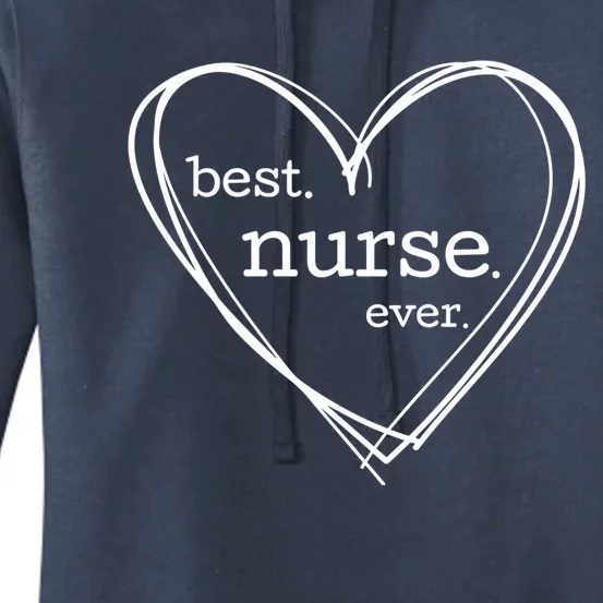 Best Nurse Ever (National Nurses Day White Hearts) Meaningful Gift Women's Pullover Hoodie