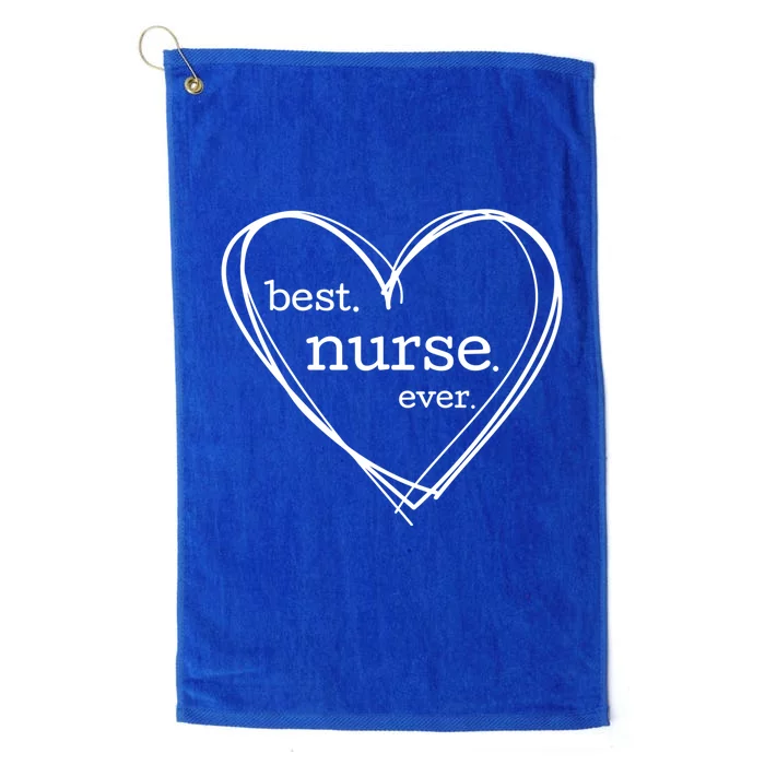 Best Nurse Ever (National Nurses Day White Hearts) Meaningful Gift Platinum Collection Golf Towel