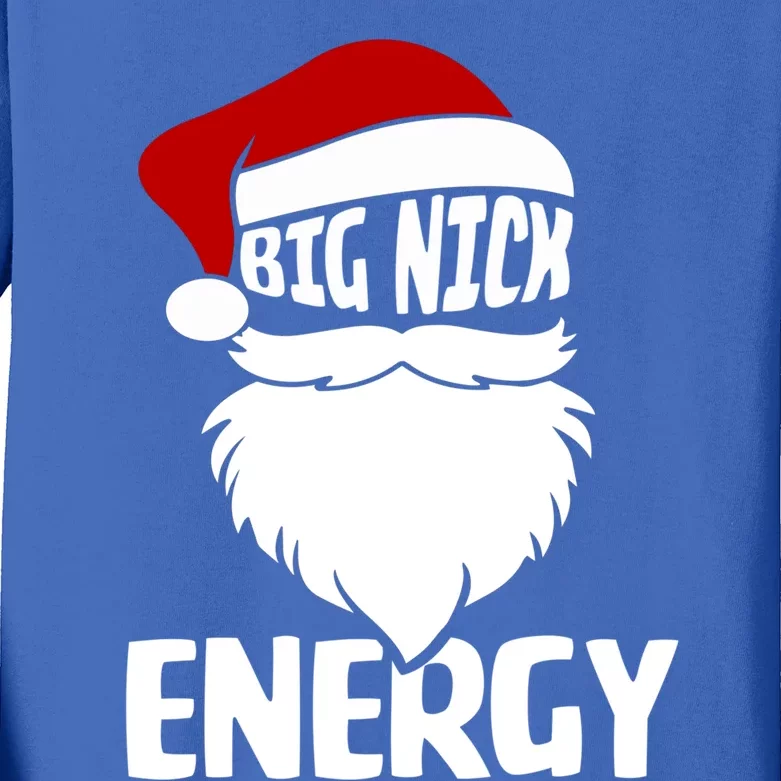 Big Nick Energy Funny Xmas Christmas Ugly Sweater Funny Gift Kids Long Sleeve Shirt