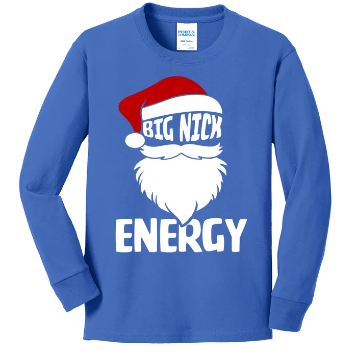 Big Nick Energy Funny Xmas Christmas Ugly Sweater Funny Gift Kids Long Sleeve Shirt