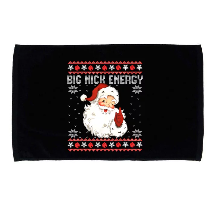 Big Nick Energy Santa Naughty Adult Ugly Christmas Sweater Microfiber Hand Towel