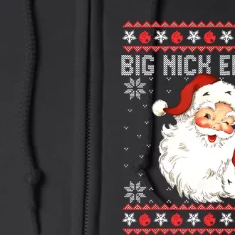 Big Nick Energy Santa Naughty Adult Ugly Christmas Sweater Full Zip Hoodie