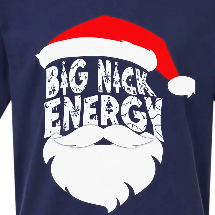 Big Nick Energy Santa Naughty Adult Humor Funny Christmas Sueded Cloud Jersey T-Shirt