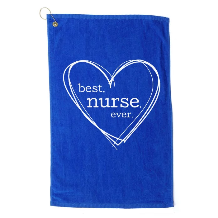 Best Nurse Ever (XL Hearts For National Nurses Day) Platinum Collection Golf Towel