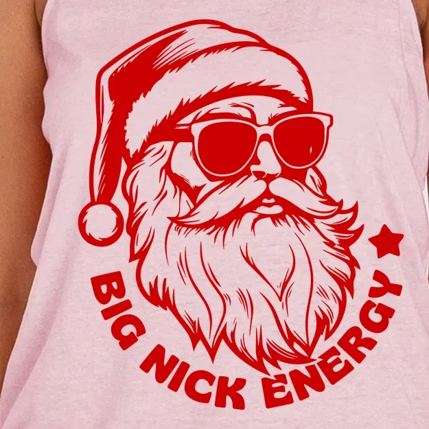 Big Nick Energy Funny Christmas Santa Women's Knotted Racerback Tank