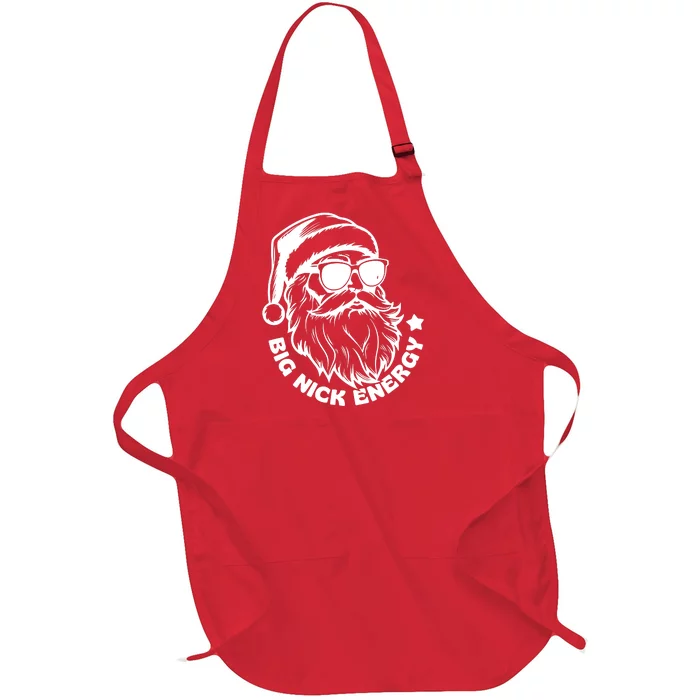 Big Nick Energy Funny Christmas Santa Full-Length Apron With Pocket