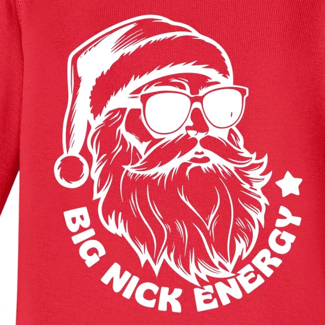 Big Nick Energy Funny Christmas Santa Baby Long Sleeve Bodysuit