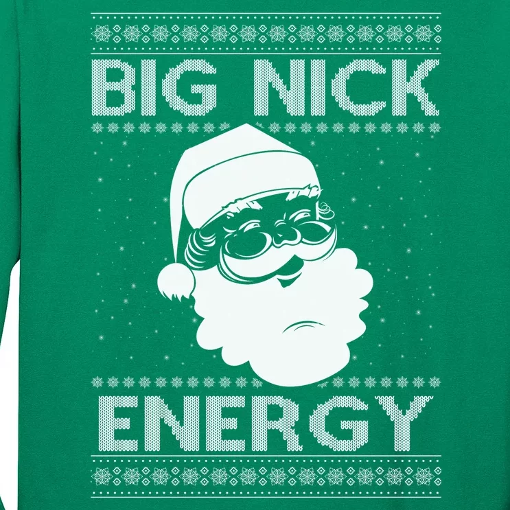 Big Nick Energy Funny Santa Christmas Long Sleeve Shirt