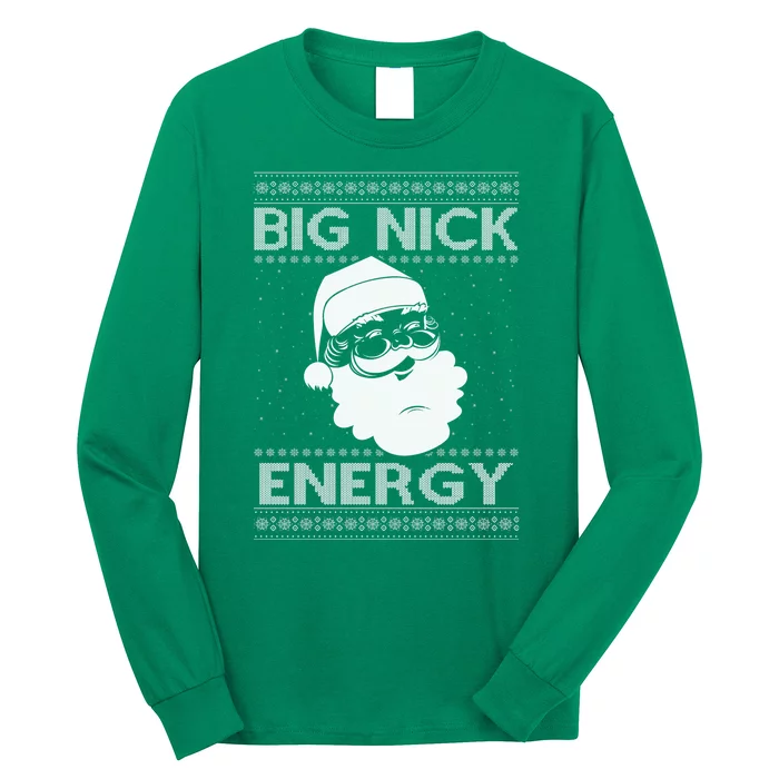 Big Nick Energy Funny Santa Christmas Long Sleeve Shirt