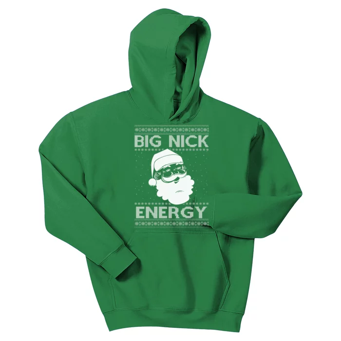 Big Nick Energy Funny Santa Christmas Kids Hoodie