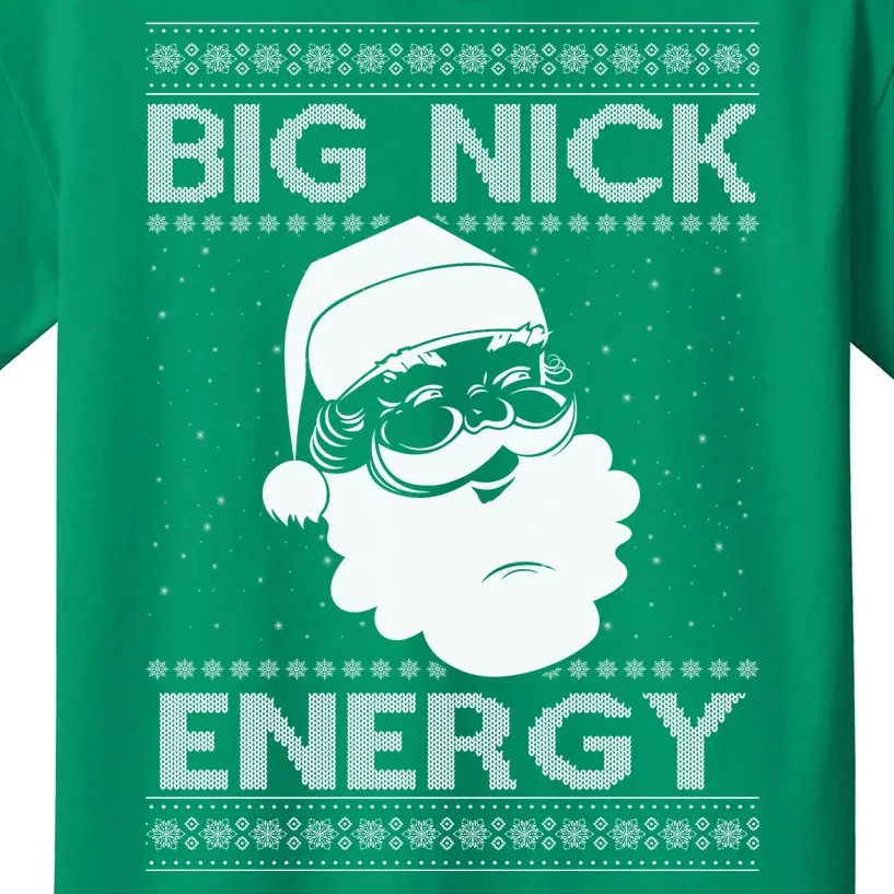 Big Nick Energy Funny Santa Christmas Kids T-Shirt