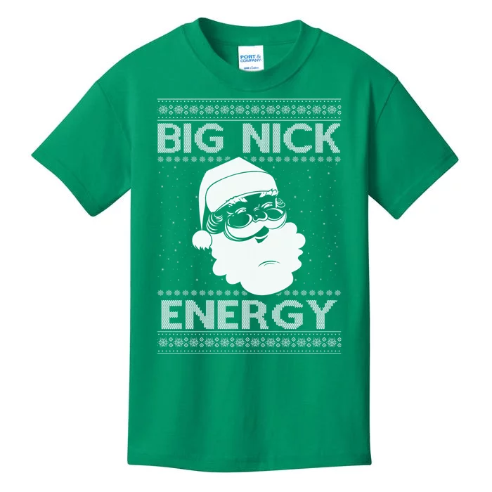 Big Nick Energy Funny Santa Christmas Kids T-Shirt