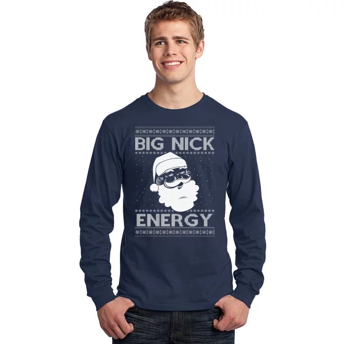 Big Nick Energy Funny Santa Christmas Tall Long Sleeve T-Shirt