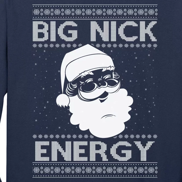 Big Nick Energy Funny Santa Christmas Tall Long Sleeve T-Shirt