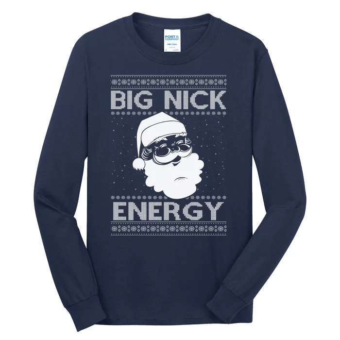 Big Nick Energy Funny Santa Christmas Tall Long Sleeve T-Shirt