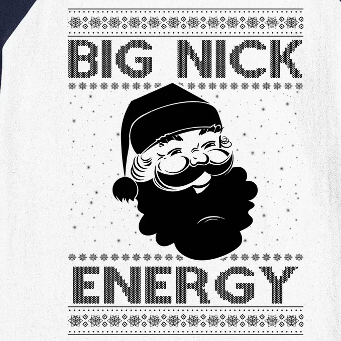 Big Nick Energy Funny Santa Christmas Baseball Sleeve Shirt