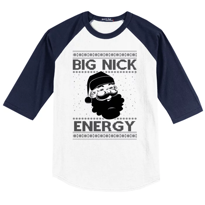 Big Nick Energy Funny Santa Christmas Baseball Sleeve Shirt