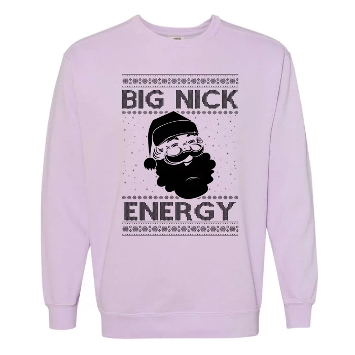 Big Nick Energy Funny Santa Christmas Garment-Dyed Sweatshirt